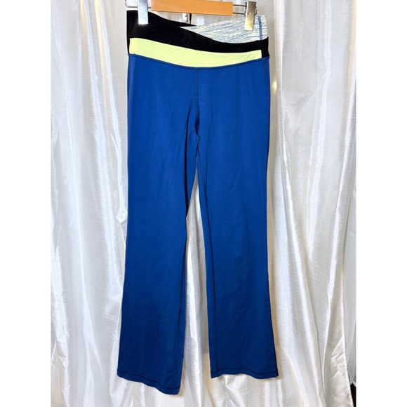 Lululemon Pants - Lululemon Groove Pants Women 4 Blue Excellent Flare Leg Yoga Athletic Waistband